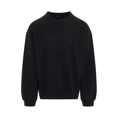 Balenciaga 'cities Paris' Crew Neck Sweatshirt In Black  