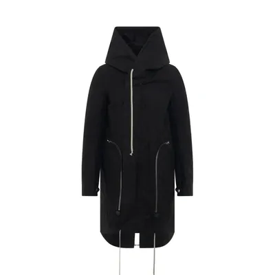 Rick Owens Bahaus Fishtail Padded Parka In Black