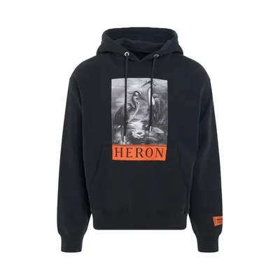 Heron Preston Black 'heron' Hoodie In Black Black