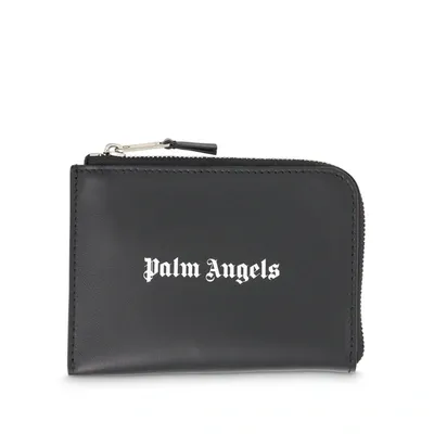 Palm Angels Logo Caviar Zip Cardholder