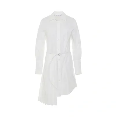 Off-white Corporate Plisse Shirt Dress