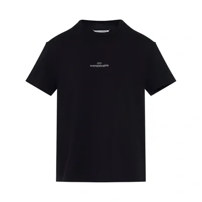 Maison Margiela Upside Down Logo T-shirt In Black