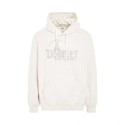 Doublet Logo-embellished Cotton Hoodie In Neutrals