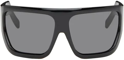 Rick Owens Black Davis Sunglasses In 0909 Black/black