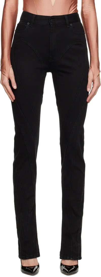 Mugler Black Spiral Jeans