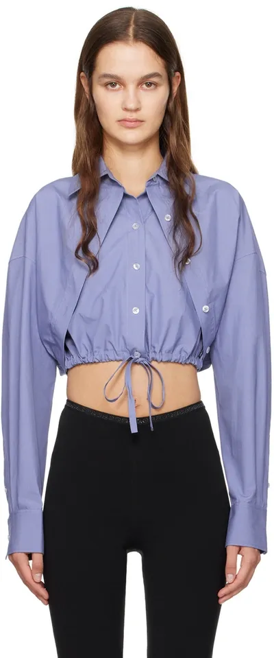 Alexander Wang T Blue Layered Shirt In 471b Dark Iris