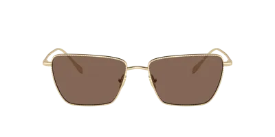 Giorgio Armani Tinted-lens Rectangle-frame Sunglasses In Dark Brown