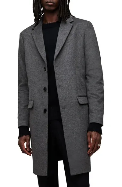 Allsaints Hal Overcoat In Grey