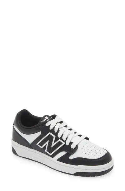 New Balance Kids Black & White 480 Little Kids Sneakers In White/black