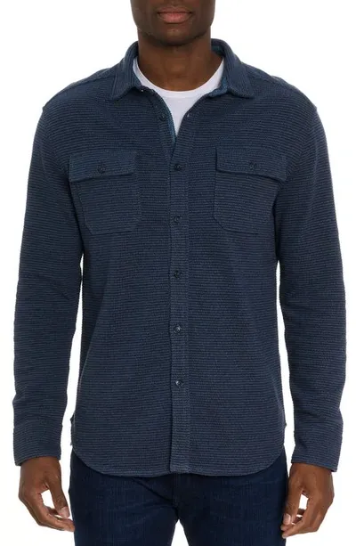 Robert Graham Brunner Knit Button-up Shirt In Indigo