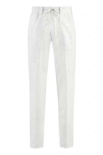 Hugo Boss Wool Blend Trousers In White