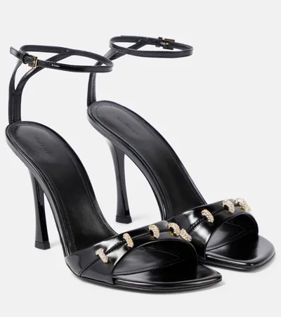 Givenchy Stitch Embellished Leather Sandals In Black