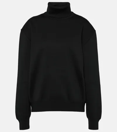 Alaïa Wool-blend Turtleneck Sweater In Noir Alaia