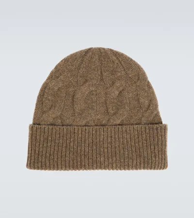 Le Kasha Abobo Cable-knit Cashmere Beanie In Green