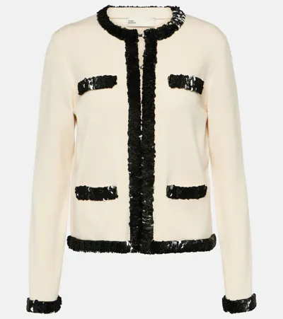 Tory Burch Kendra Sequined Wool-blend Jacket In Multicoloured