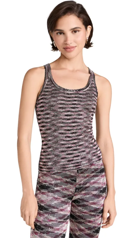 Missoni Sequin Knit Top Fuchsia-black 40