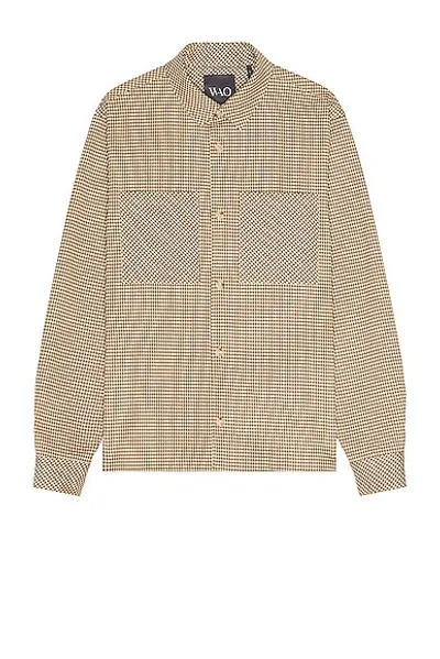 Wao Plaid Shirt Jacket In Brown & Black