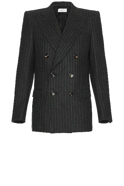 Bally Double Breasted Blazer In Grey Melange