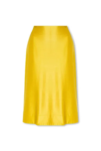 Jil Sander Flared Midi Skirt In Yellow