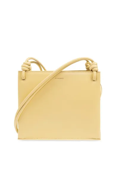 Jil Sander Logo Lettering Shoulder Bag In Yellow