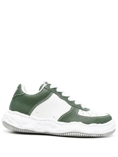 Miharayasuhiro Wayne Panelled Leather Sneakers In White