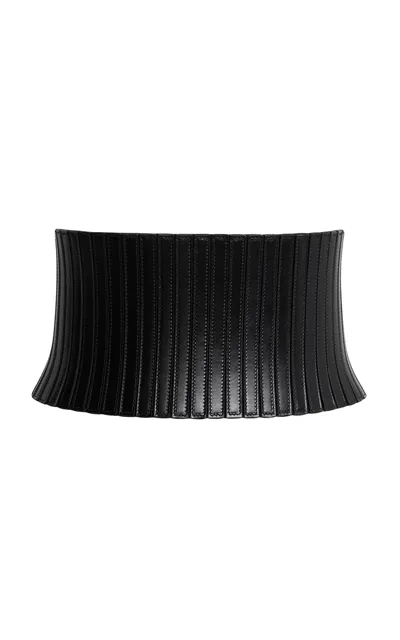 Alaïa Leather Corset Belt In Black