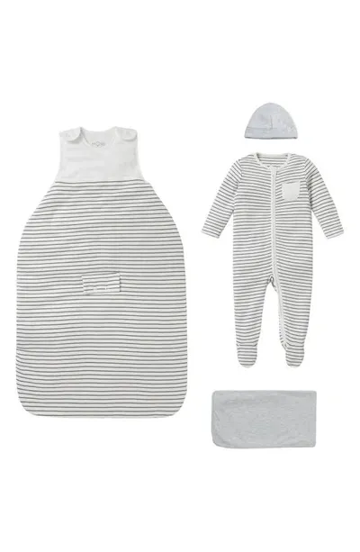 Mori Kids' Clever Sleep Set In Grey Stripe