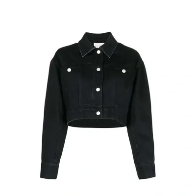 Alexander Mcqueen Denim Jacket In Black