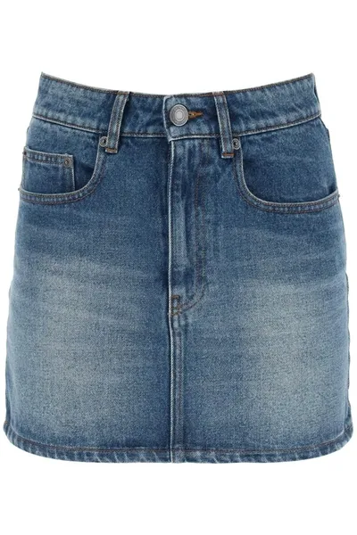 Ami Alexandre Mattiussi Denim Mini Skirt In Blue