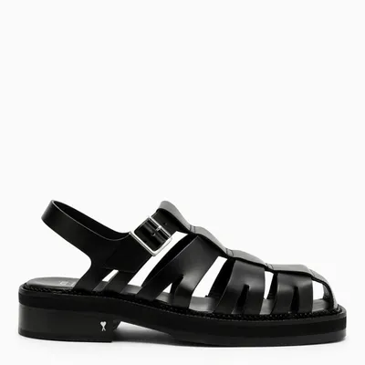 Ami Alexandre Mattiussi Ami Paris Caged Slingback Strap Sandals In Black