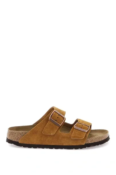 Birkenstock Soft Footbed Arizona Mules In Brown