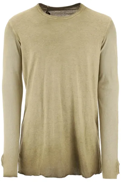 Boris Bidjan Saberi Resin Dyed Long Sleeve T-shirt In Khaki