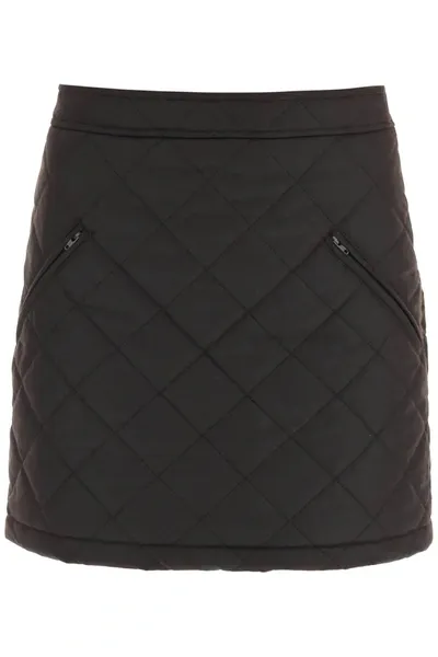 Burberry Diamond Quilted Mini Skirt In Brown