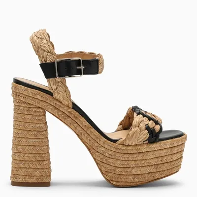 Castaã±er Castañer Beige/black Jute Sandal