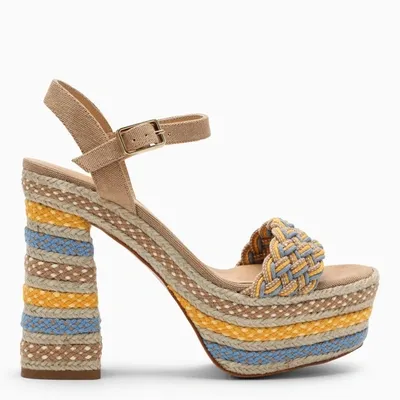 Castaã±er Multicoloured Jute Sandal In Multicolor