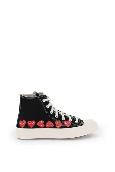 Comme Des Garçons Play Converse Multi Heart Chuck 70 Hi Sneakers In Black