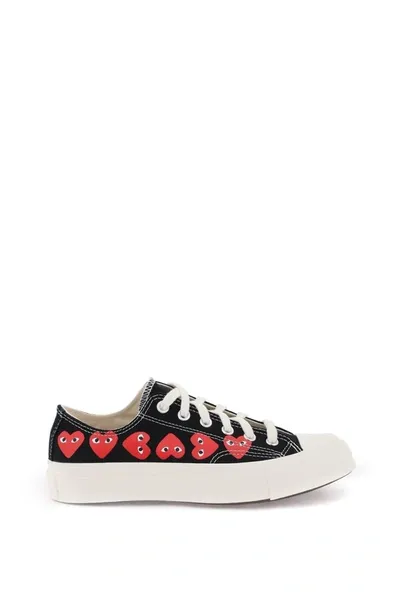 Comme Des Garçons Play X Converse Canvas Low-top Sneakers In Black