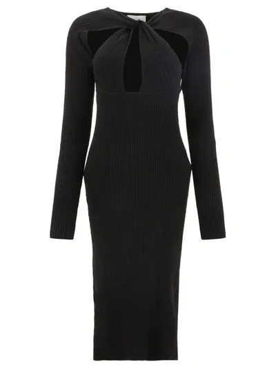 Coperni Twisted Cut Out Dress In Black