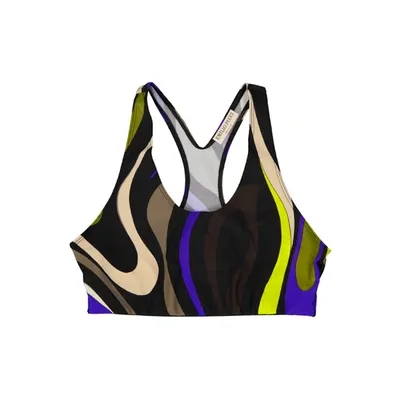 Emilio Pucci Abstract Printed Sleeveless Sports Top In Black