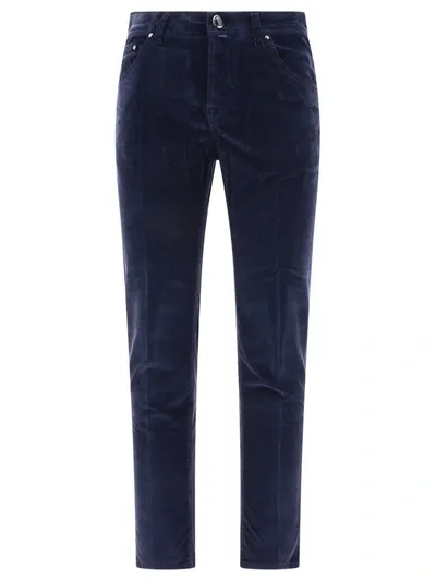 Jacob Cohen Bard Micro Corduroy Trousers In Blue