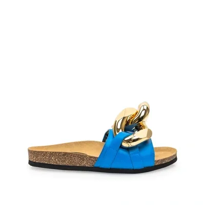 Jw Anderson Chain Leather Sandal In Blue