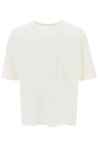 Lemaire Oversized T-shirt With Patch Pocket In Multicolor