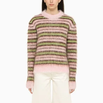 Marni Striped Mohair-blend Sweater In Multicolor