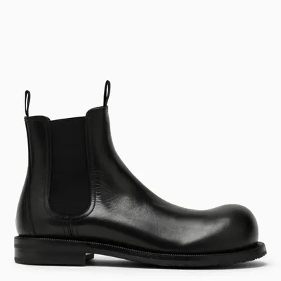 Martine Rose Bulb Toe Chealsea Boot Shoes In Black Black