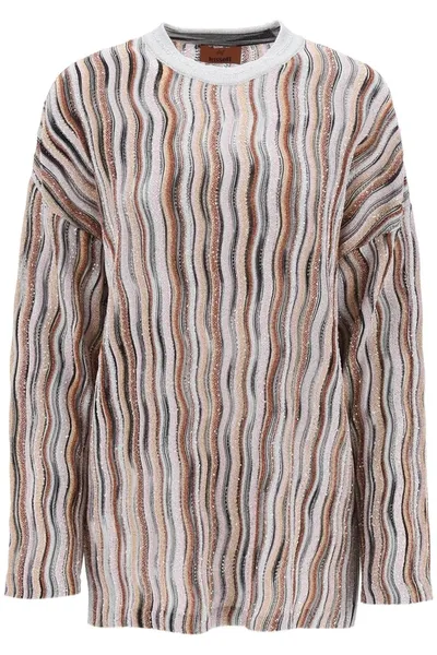 Missoni Lurex-detail Drop-shoulder Jumper In Metallic