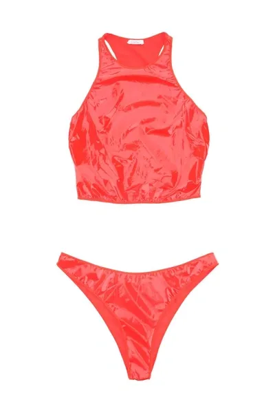 Oseree Oséree Latex Bikini Set In Red