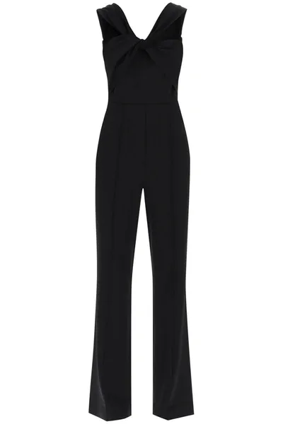 Roland Mouret Asymmetric Sleeveless Jumpsuit In Black