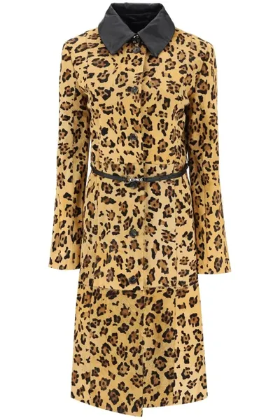 Saks Potts Ginger Leopard-print Calf-hair Coat In Multicolor