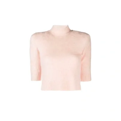 Sportmax Cropped Wool Sweater In Pink