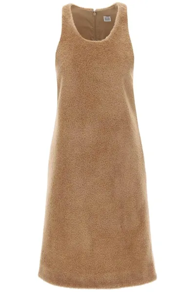 Totême Toteme Wool Teddy Mini Dress In Cream